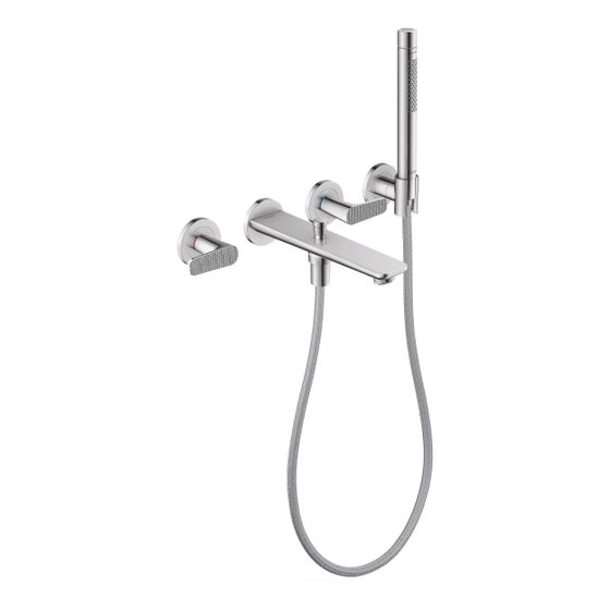 Hansgrohe AXOR Citterio C 3-Loch Wannenmischer Unterputz Wandmontage, Handbrause, Cubic cut, Chrom