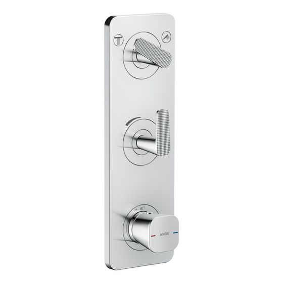 Hansgrohe AXOR Citterio C Thermostatmodul 380x120mm, UP DN 20, Platte für 2 Verbraucher, Cubic cut, Chrom