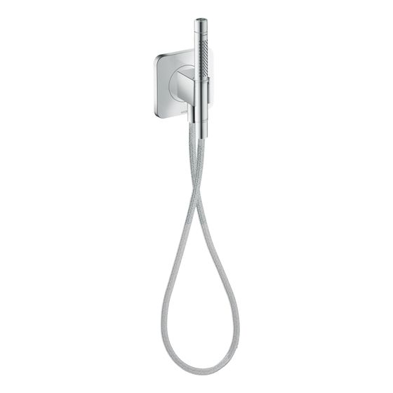 Hansgrohe AXOR Citterio C Portereinheit 120x120mm, softsquare, Stabhandb. 2jet, Textilbr. 125cm, 8,7l/min, Chrom