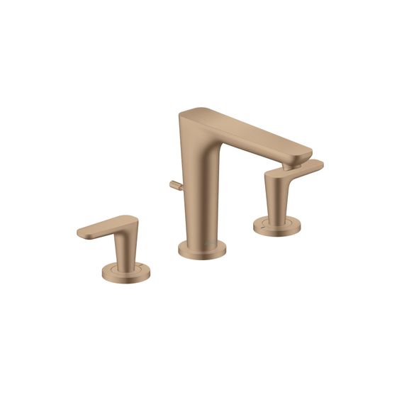 Hansgrohe AXOR Citterio C 3-Loch Waschtischarmatur 125, DN 15, Zugstangen-Ablaufgarnitur, Brushed Red Gold
