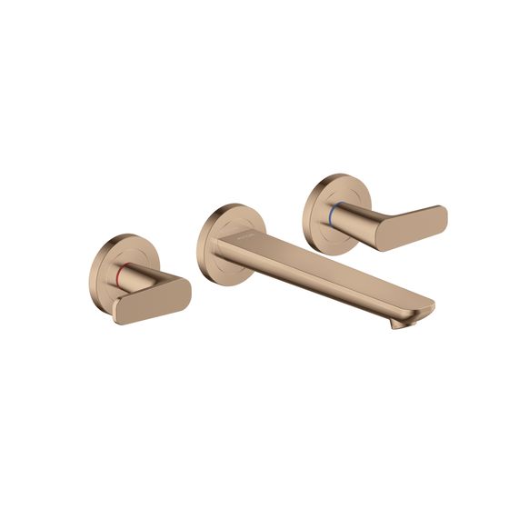 Hansgrohe AXOR Waschtischarmatur Citterio C 3-Loch Unterputz, Wandmontage, Auslauf 195mm, DN 15, Polished Red Gold