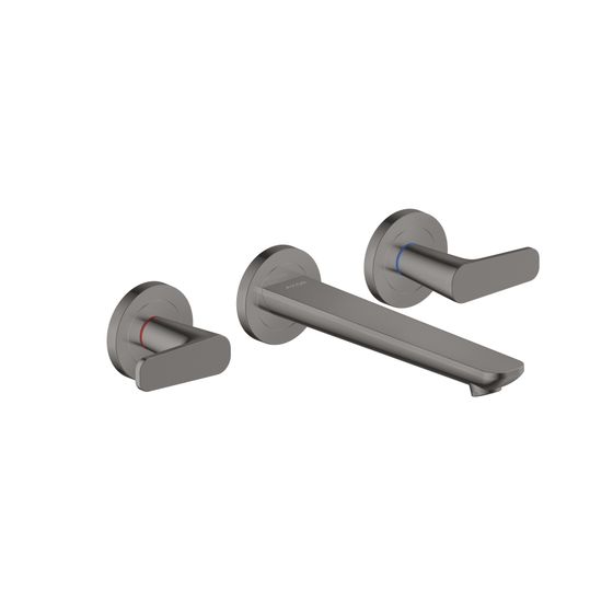 Hansgrohe AXOR Waschtischarmatur Citterio C 3-Loch Unterputz, Wandmontage, Auslauf 195mm, DN 15, Polished Black Chrome