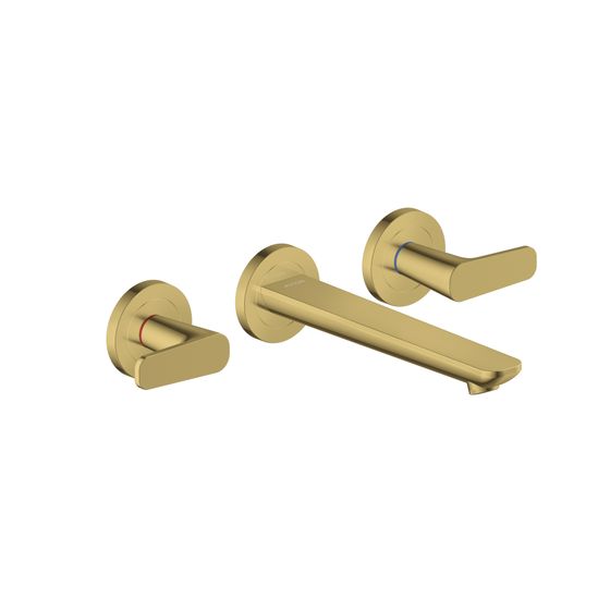 Hansgrohe AXOR Waschtischarmatur Citterio C 3-Loch Unterputz, Wandmontage, Auslauf 195mm, DN 15, Polished Gold Optic