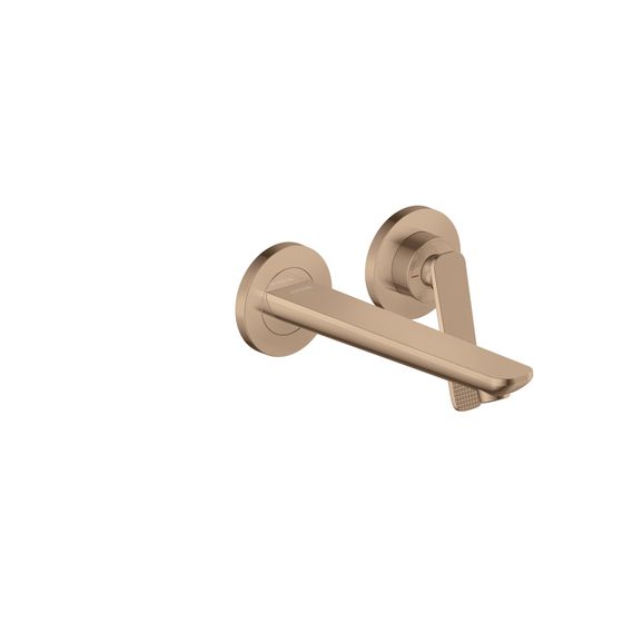 Hansgrohe AXOR Citterio C Einhebel-Waschtischmischer Unterputz für Wandmontage, Auslauf 195mm, Cubic cut, Polished Red Gold