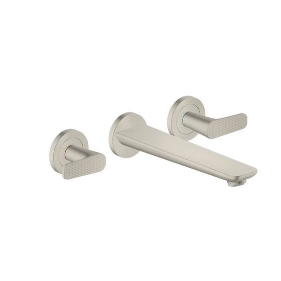 Hansgrohe AXOR Citterio C 3-Loch Wannenmischer Unterputz Wandmontage, Cubic cut, Edelstahl Optic