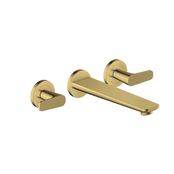 Hansgrohe AXOR Citterio C 3-Loch Wannenmischer Unterputz Wandmontage, Cubic cut, Polished Gold Optic