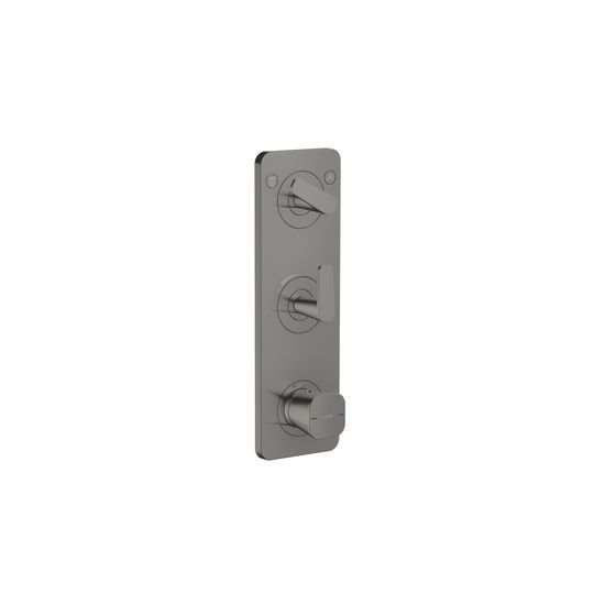 Hansgrohe AXOR Citterio C Thermostatmodul 380x120mm, UP DN 20, Platte für 2 Verbraucher, Polished Black Chrome
