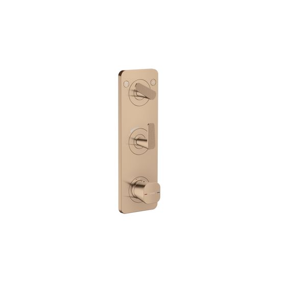 Hansgrohe AXOR Citterio C Thermostatmodul 380x120mm, UP DN 20, Platte für 2 Verbraucher, Cubic cut, Polished Red Gold