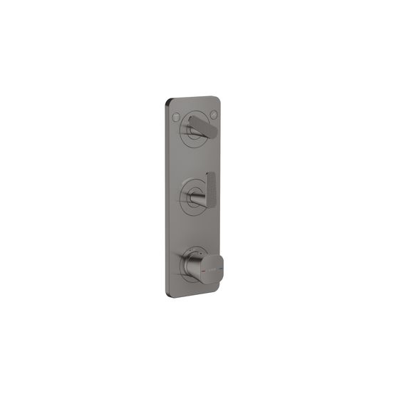 Hansgrohe AXOR Citterio C Thermostatmodul 380x120mm, UP DN 20, Platte für 2 Verbraucher, Cubic cut, Polished Black Chrome