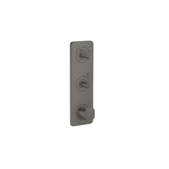 Hansgrohe AXOR Citterio C Thermostatmodul 380x120mm, UP DN 20, Platte für 2 Verbraucher, Cubic cut, Brushed Black Chrome