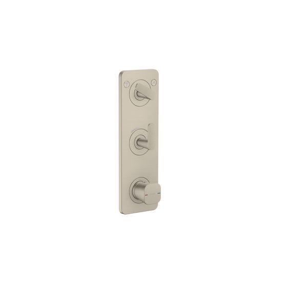 Hansgrohe AXOR Citterio C Thermostatmodul 380x120mm, UP DN 20, Platte für 2 Verbraucher, Cubic cut, Brushed Nickel