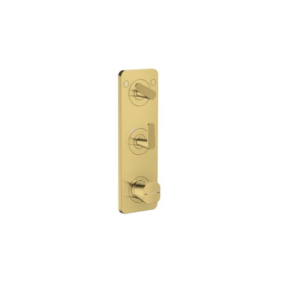 Hansgrohe AXOR Citterio C Thermostatmodul 380x120mm, UP DN 20, Platte für 2 Verbraucher, Cubic cut, Polished Gold Optic