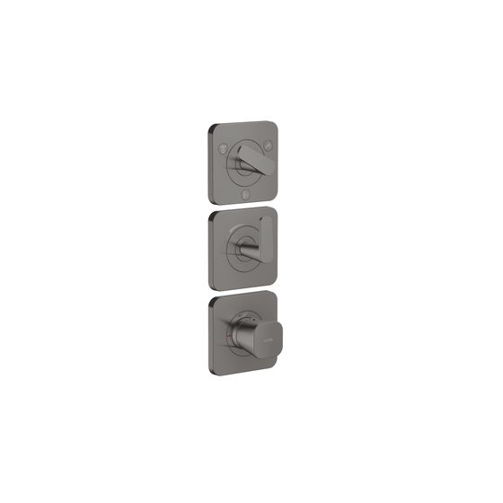Hansgrohe AXOR Citterio C Thermostatmodul 380x120mm, UP DN 20, Platte für 3 Verbraucher, Polished Black Chrome