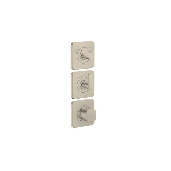 Hansgrohe AXOR Citterio C Thermostatmodul 380x120mm, UP DN 20, Platte für 3 Verbraucher, Brushed Nickel