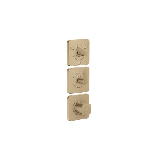 Hansgrohe AXOR Citterio C Thermostatmodul 380x120mm, UP DN 20, Platte für 3 Verbraucher, Cubic cut, Brushed Bronze