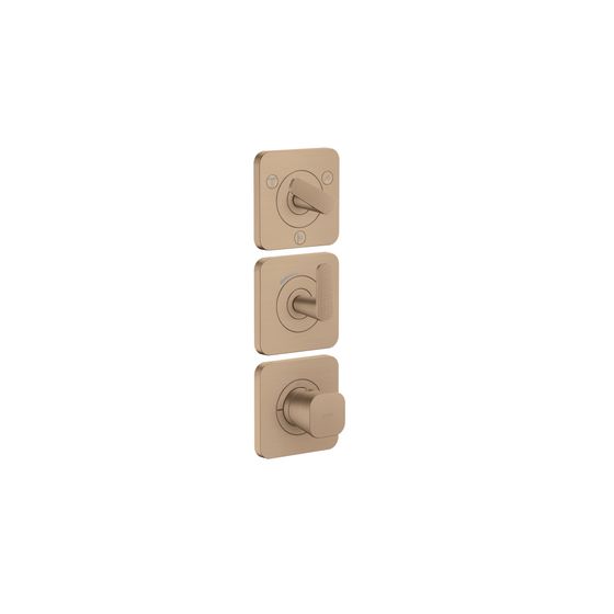 Hansgrohe AXOR Citterio C Thermostatmodul 380x120mm, UP DN 20, Platte für 3 Verbraucher, Cubic cut, Brushed Red Gold