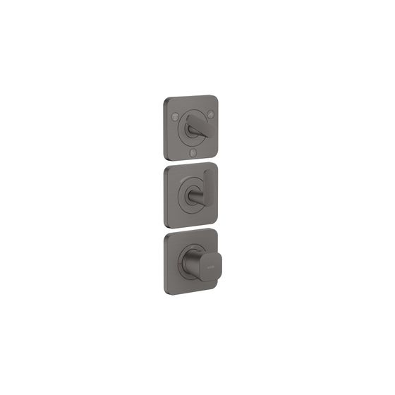 Hansgrohe AXOR Citterio C Thermostatmodul 380x120mm, UP DN 20, Platte für 3 Verbraucher, Cubic cut, Brushed Black Chrome