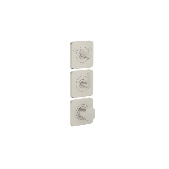 Hansgrohe AXOR Citterio C Thermostatmodul 380x120mm, UP DN 20, Platte für 3 Verbraucher, Cubic cut, Edelstahl Optic