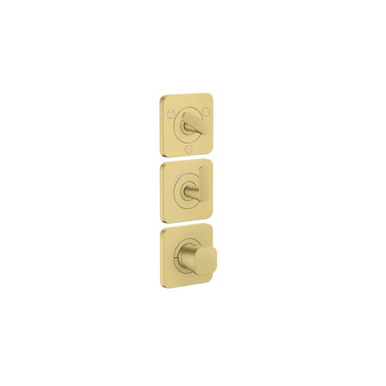Hansgrohe AXOR Citterio C Thermostatmodul 380x120mm, UP DN 20, Platte für 3 Verbraucher, Cubic cut, Brushed Brass