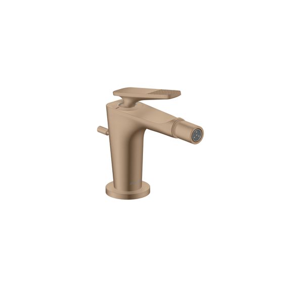 Hansgrohe AXOR Einhebel-Bidetmischer Citterio C Standmontage, Zugstangen-Ablaufgarnitur, Cubic cut, Brushed Red Gold