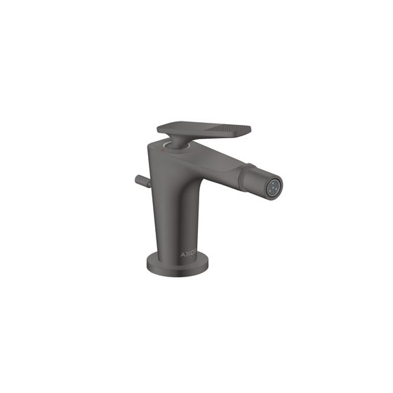 Hansgrohe AXOR Einhebel-Bidetmischer Citterio C Standmontage, Zugstangen-Ablaufgarnitur, Cubic cut, Brushed Black Chrome