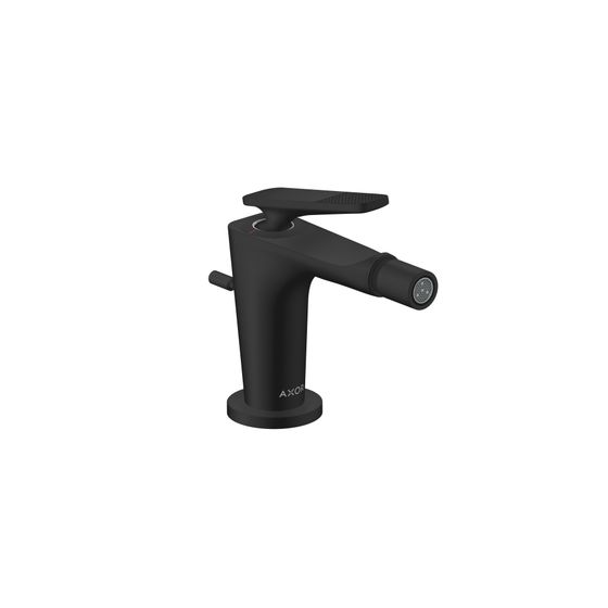 Hansgrohe AXOR Einhebel-Bidetmischer Citterio C Standmontage, Zugstangen-Ablaufgarnitur, Cubic cut, Mattschwarz