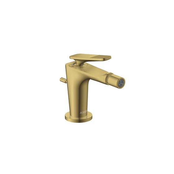 Hansgrohe AXOR Einhebel-Bidetmischer Citterio C Standmontage, Zugstangen-Ablaufgarnitur, Cubic cut, Polished Gold Optic