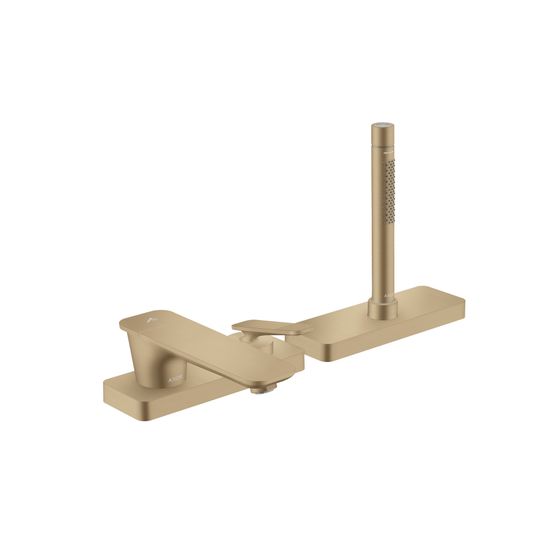 Hansgrohe AXOR Citterio C 3-Loch Einhebel-Wannenmischer, Wannenrandmontage, sBox, Cubic cut, Brushed Bronze