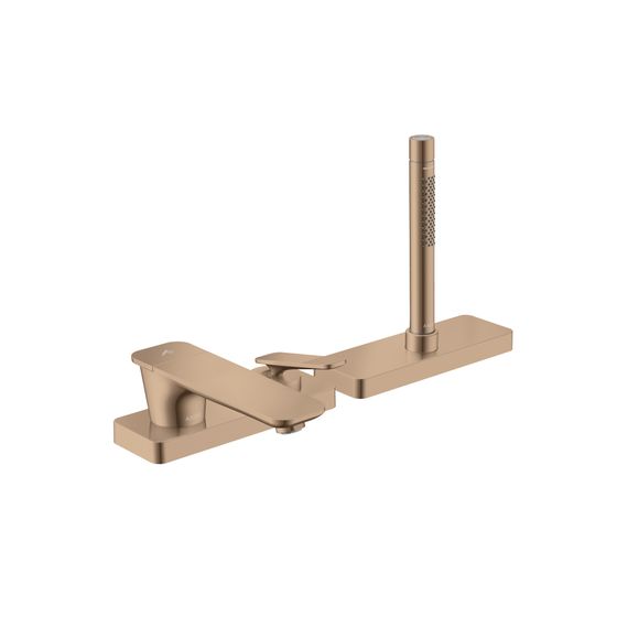 Hansgrohe AXOR Citterio C 3-Loch Einhebel-Wannenmischer, Wannenrandmontage, sBox, Cubic cut, Polished Red Gold