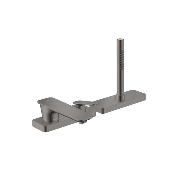 Hansgrohe AXOR Citterio C 3-Loch Einhebel-Wannenmischer, Wannenrandmontage, sBox, Cubic cut, Polished Black Chrome