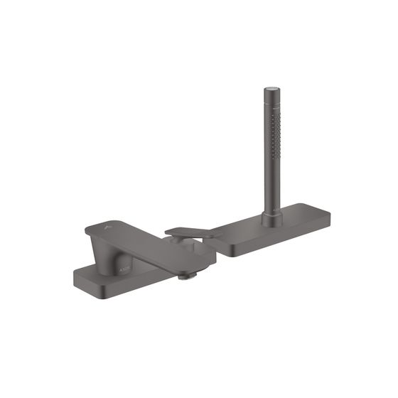 Hansgrohe AXOR Citterio C 3-Loch Einhebel-Wannenmischer, Wannenrandmontage, sBox, Cubic cut, Brushed Black Chrome