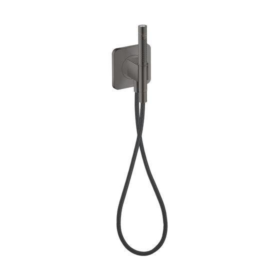 Hansgrohe AXOR Citterio C Portereinheit 120x120mm, softsquare, Stabhandb. 2jet, Textilbr. 125cm, 8,7l/min, Polished Black Chrome