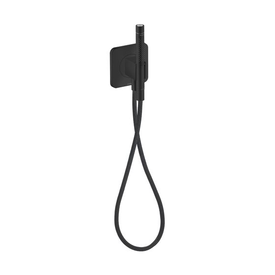 Hansgrohe AXOR Citterio C Portereinheit 120x120mm, softsquare, Stabhandb. 2jet, Textilbr. 125cm, 8,7l/min, Mattschwarz