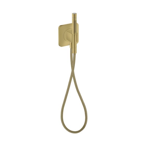 Hansgrohe AXOR Citterio C Portereinheit 120x120mm, softsquare, Stabhandb. 2jet, Textilbr. 125cm, 8,7l/min, Brushed Brass