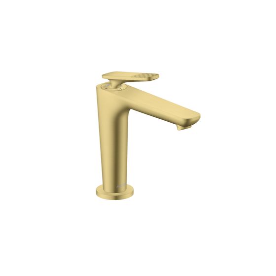 Hansgrohe AXOR Citterio C Einhebel-Waschtischmischer 125 Standm, CoolStart, Ablaufgarnitur, Cubic cut, Brushed Brass