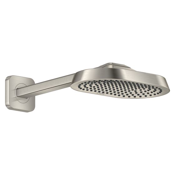 Hansgrohe AXOR ShowerSphere Kopfbrause, 8l/min, 250x160mm, 1jet, EcoSmart, Brausearm, Edelstahl Optic