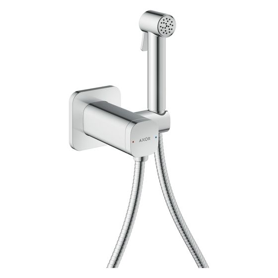 Hansgrohe AXOR Bidette Showers Handbrause 1jet softsquare für MW, Brausehalter, Brauseschlauch 125cm, Chrom
