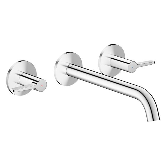 Hansgrohe AXOR One 3-Loch Wannenarmatur Unterputz 20,5l/min für Wandmontage, Hebelgriff, Chrom