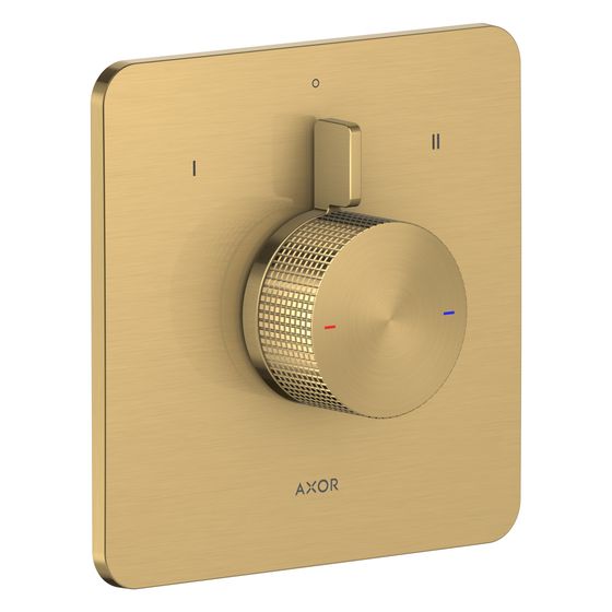 Hansgrohe AXOR Citterio C Mischer Unterputz für 2 Verbraucher, Cubic cut, Brushed Gold Optic