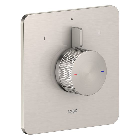Hansgrohe AXOR Citterio C Mischer Unterputz für 2 Verbraucher, Cubic cut, Edelstahl Optic