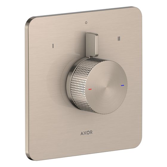 Hansgrohe AXOR Citterio C Mischer Unterputz für 2 Verbraucher, Cubic cut, Brushed Nickel