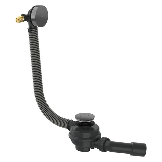 Hansgrohe AXOR Flexaplus Komplettset Ab-/Überlaufgarnitur für Badewanne, 36l/min, Polished Black Chrome