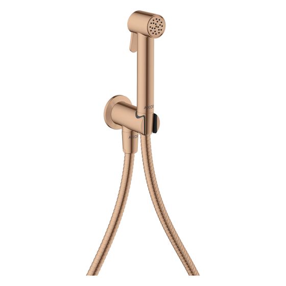 Hansgrohe AXOR Bidette Showers Handbrause 1jet rund für KW, Brausehalter, Brauseschlauch 125cm, Polished Red Gold