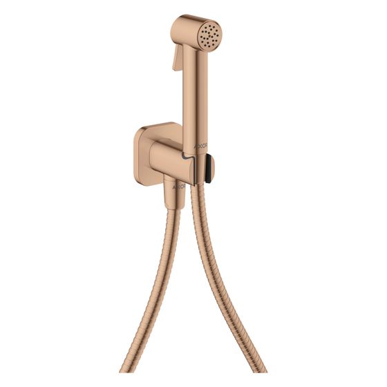 Hansgrohe AXOR Bidette Showers Handbrause 1jet softsquare für KW, Brausehalter, Brauseschlauch 125cm, Polished Red Gold