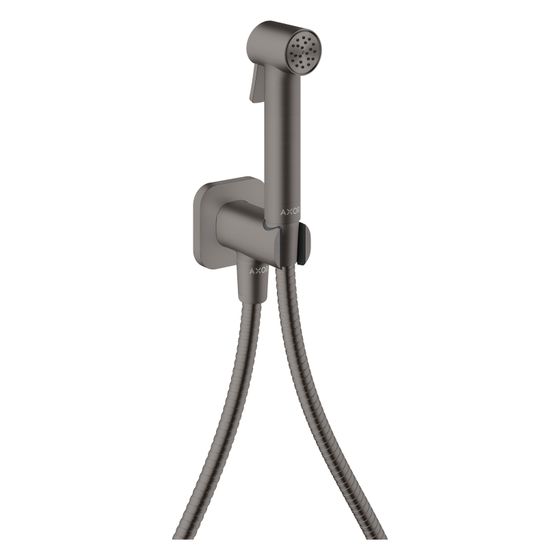 Hansgrohe AXOR Bidette Showers Handbrause 1jet softsquare für KW, Brausehalter, Brauseschlauch 125cm, Brushed Black Chrome