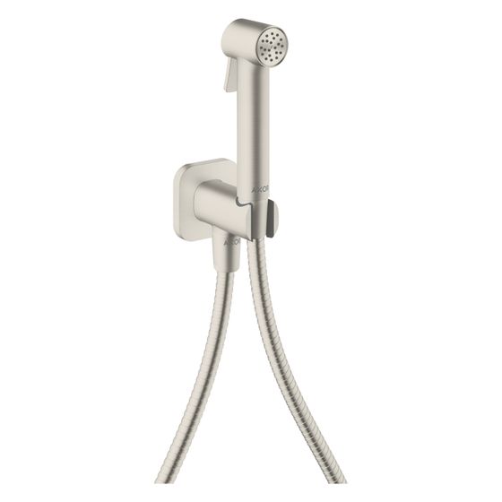 Hansgrohe AXOR Bidette Showers Handbrause 1jet softsquare für KW, Brausehalter, Brauseschlauch 125cm, Edelstahl Optic