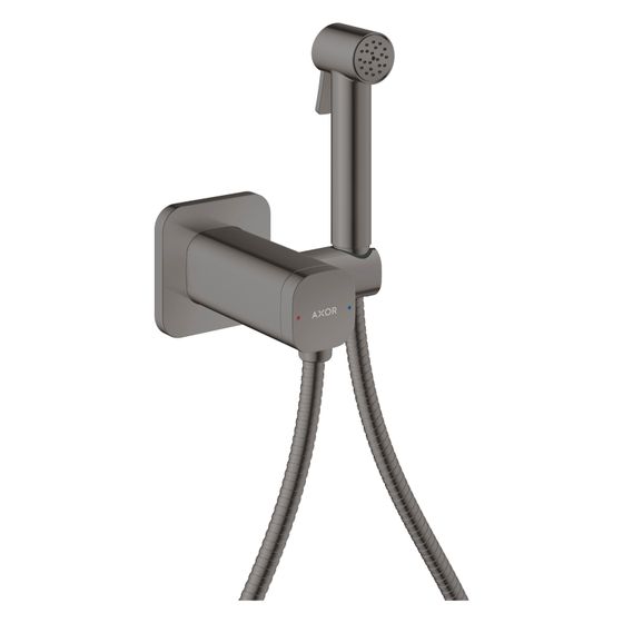 Hansgrohe AXOR Bidette Showers Handbrause 1jet softsquare für MW, Brausehalter, Brauseschlauch 125cm, Polished Black Chrome