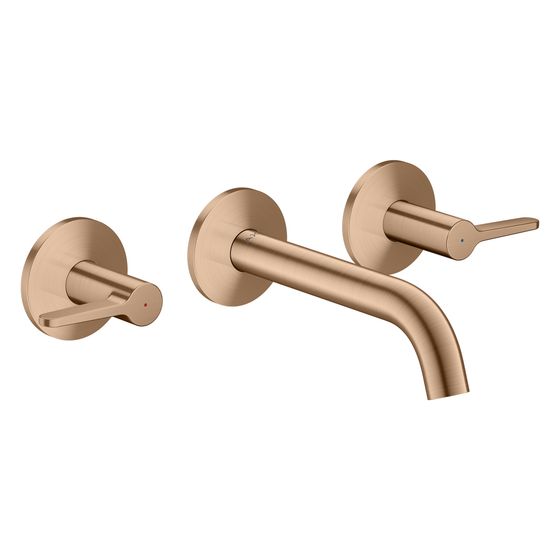 Hansgrohe AXOR One 3-Loch Waschtischarmatur Unterputz, 5l/min, für Wandmontage, Auslauf 160mm, Hebelgriff, Brushed Red Gold