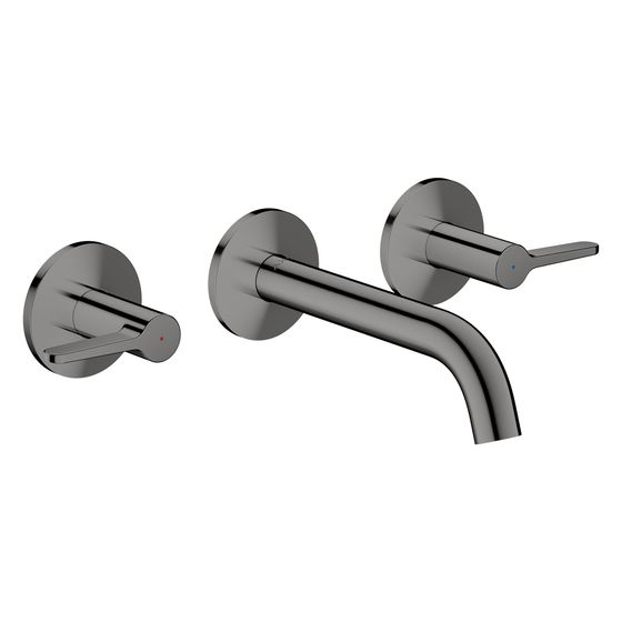 Hansgrohe AXOR One 3-Loch Waschtischarmatur UP, 5l/min, für Wandmontage, Auslauf 160mm, Hebelgriff, Polished Black Chrome