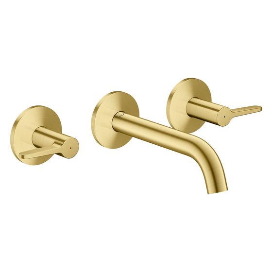 Hansgrohe AXOR One 3-Loch Waschtischarmatur Unterputz, 5l/min, für Wandmontage, Auslauf 160mm, Hebelgriff, Brushed Brass